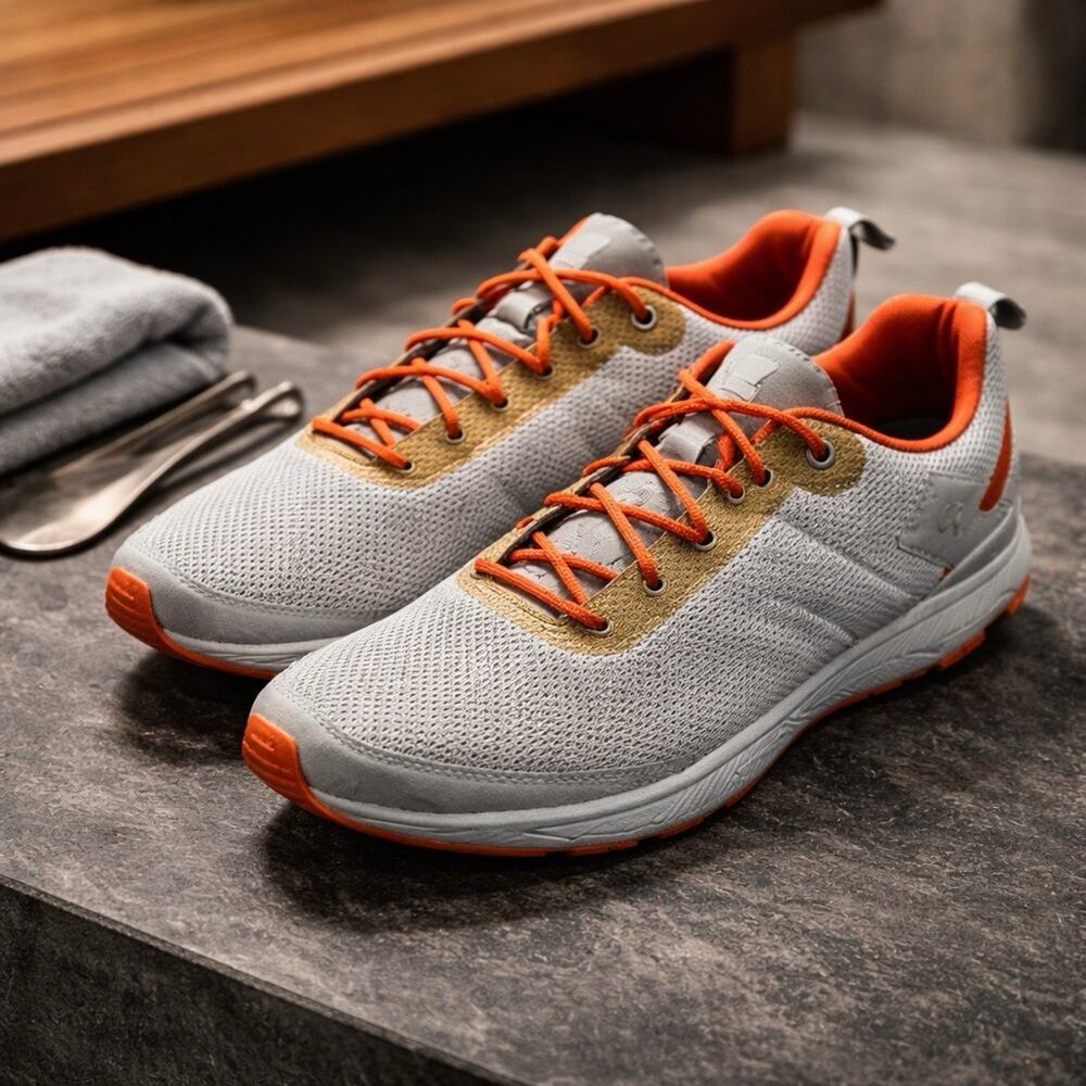 On Cloudsurfer Running Shoes Gray Orange Size M11 Flaws Read See Pics